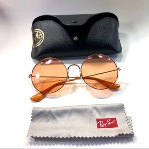 Ray Ban orange tented circle glasses